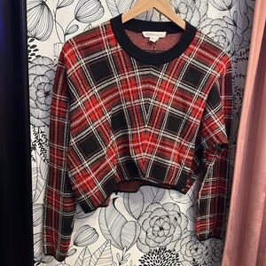 Plaid Cropped Sweater